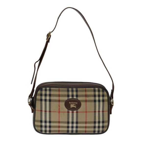 Burberrys Nova Check Shoulder Bag Canvas Beige Auth - Picture 2 of 16